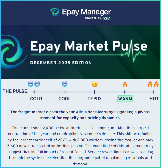 Screenshot of the December edition of the Epay Market Pulse